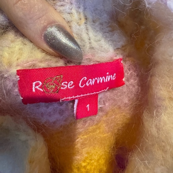 ROSE CARMINE Mohair Wool Alpaca Lightweight Soft Sweater Size 1/Small/Medium - Picture 7 of 10